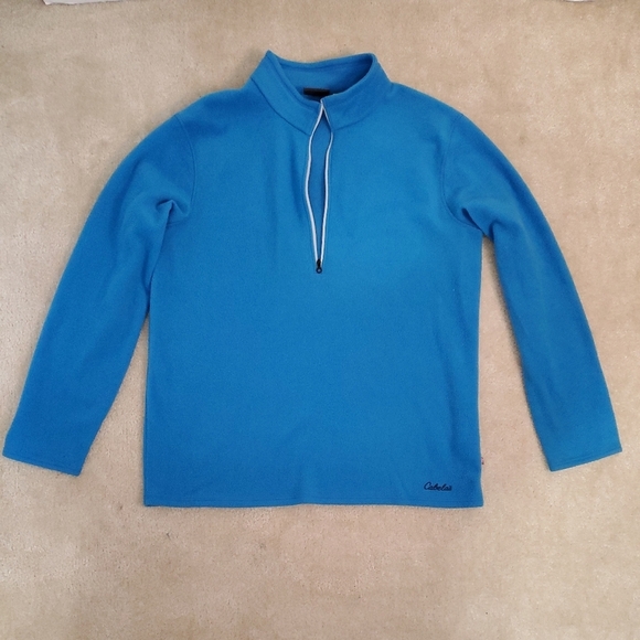 Cabela's Men's Fleece Blue Pullover Jacket, Sz: L - Picture 1 of 4